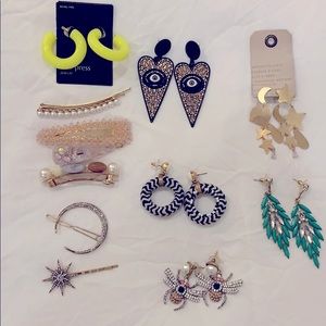 Assorted Earrings and Hair Clips Bundle